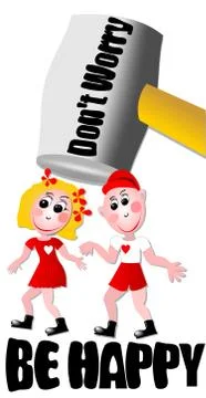 Image to maintain an optimistic mood - be happy Stock Illustration