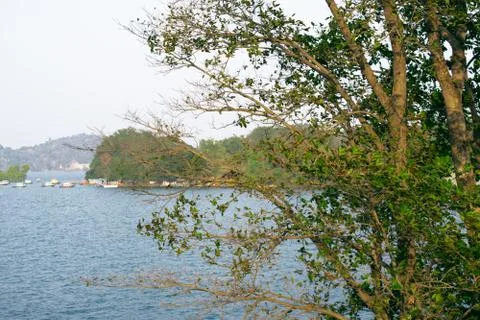 Image of maithon dam with its blue water flowing in west bengal Stock Photos