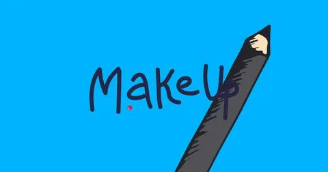 Image of makeup text over make up text Stock Illustration