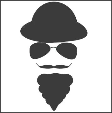 Image of a man in a hat and glasses Illustrazione stock