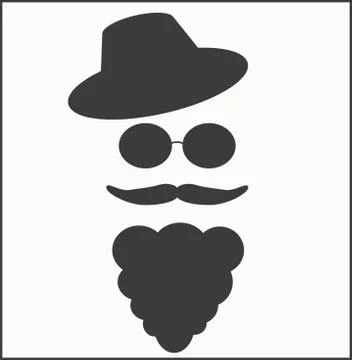 Image of a man in a hat and glasses Stock Illustration