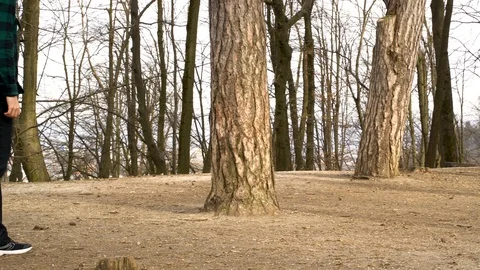 Image of man hiking at Grajski gric, Ljubljana, Slovenia. Stock-Footage 105594797