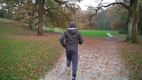 Image of man running at public park, Zagreb, Croatia. Stock-Footage 102546611