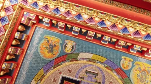 Image of Manjushri on the ceiling 스톡 동영상 224015173