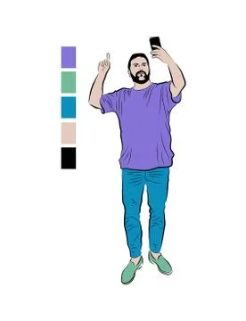 Image of a man's figure. Stock Illustration