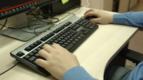 Image of man's hands typing. Selective focus Stock Footage 61145793