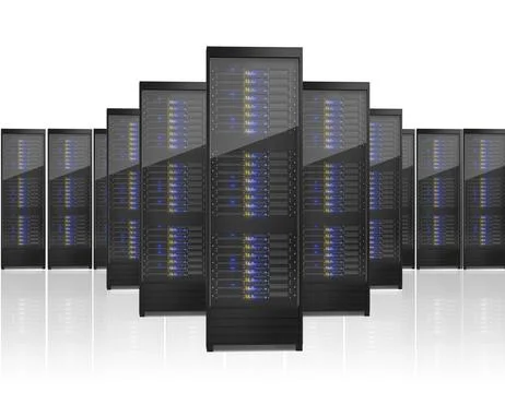 Image of many server racks Stock Illustration