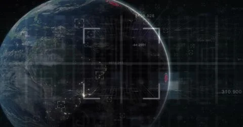 Image of marker and data processing over globe イラスト素材