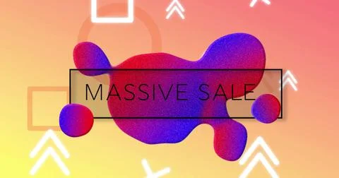 Image of massive sale text over vibrant pattern background Illustrazione stock