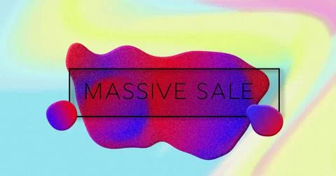 Image of massive sale text over vibrant pattern background Illustrazione stock