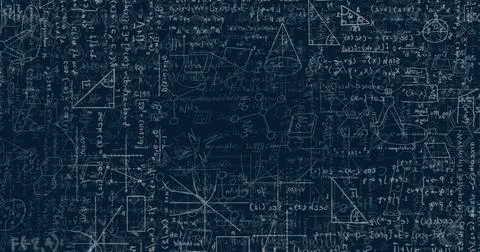 Image of mathematical data processing over dark background Stock Illustration