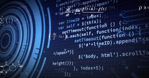 Image of mathematical data processing over scope scanning 스톡 일러스트