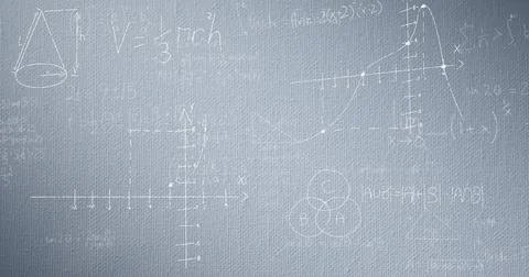 Image of mathematical data processing over grey background Stock Photos