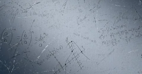 Image of mathematical data processing over grey background Stock Photos