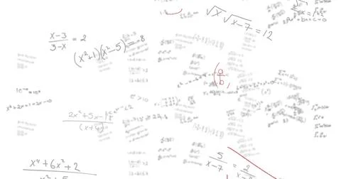 Image of mathematical data processing on white background Stock Photos