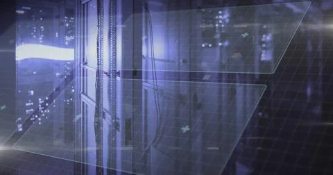 Image of mathematical equations and data processing over rainbow lens flare 스톡 일러스트