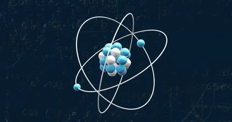 Image of mathematical equations and molecules on black background Stock Illustration