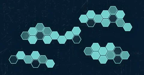 Image of mathematical equations and shapes on black background Stock Illustration