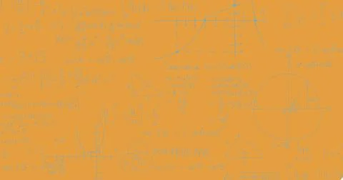 Image of mathematical equations moving over orange background Stock Illustration