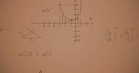 Image of mathematical equations over brown background Stock Illustration