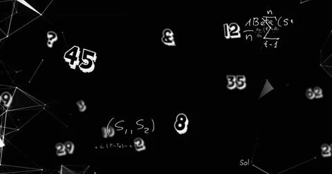 Image of mathematical equations over data processing 스톡 사진