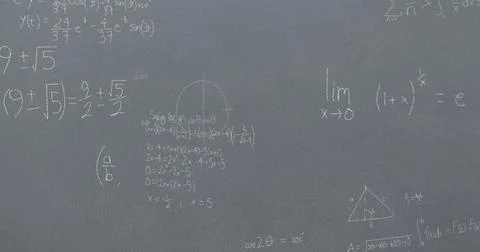 Image of mathematical equations over grey background Stock Illustration