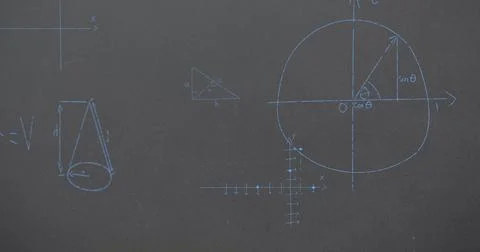 Image of mathematical equations over grey background Stock Illustration