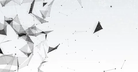 Image of mathematical equations over network of connections on white background Stock Illustration