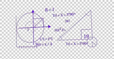 Image of mathematical equations over transparent background Stock Illustration