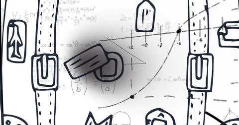 Image of mathematical equations on white background Stockillustratie