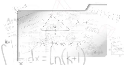 Image of mathematical equations on white background Foto stock