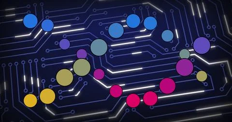 Image of medical data processing and processor socket over dark background Stockillustratie