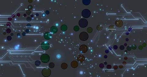 Image of medical data processing and processor socket over grey background Stock Illustration