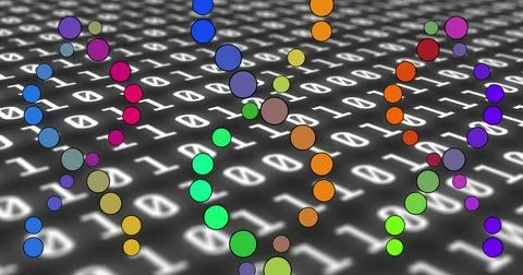 Image of medical data processing and processor socket over dark background Stock Illustration