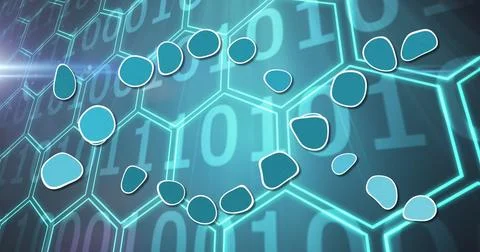 Image of medical data processing and processor socket over dark background Stock Photos