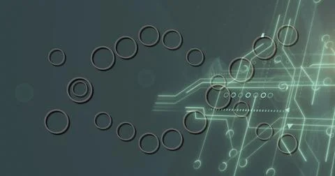 Image of medical data processing and processor socket over grey background Foto stock