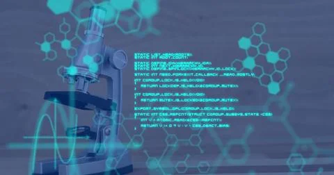 Image of medical data processing and chemical compound structures with Stock Photos