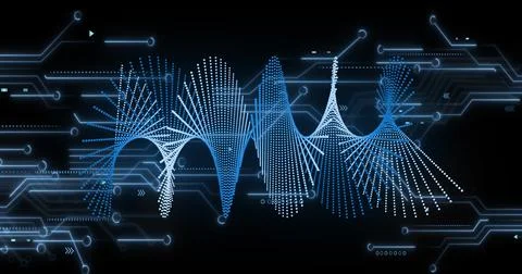 Image of medical data processing over dark background Stock Illustration