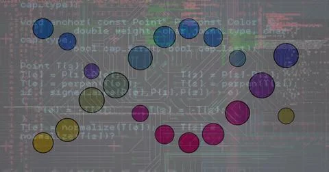 Image of medical data processing over grey background Illustrazione stock