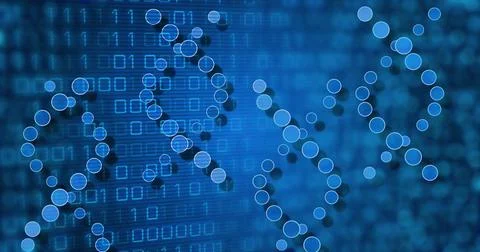 Image of medical data processing over blue background Stock Illustration