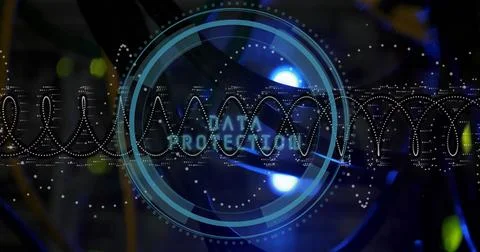 Image of medical data processing over dark background Foto stock