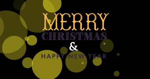 Image of merry christmas text over spots Stock Illustration