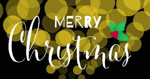 Image of merry christmas text over spots Stock Illustration