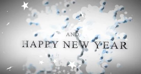 Image of merry christmas text over stars falling Ilustração Stock