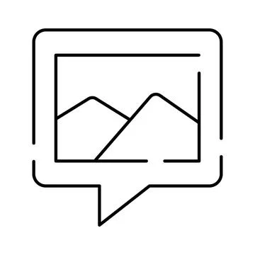 Image message bubble line art icon Stock Illustration
