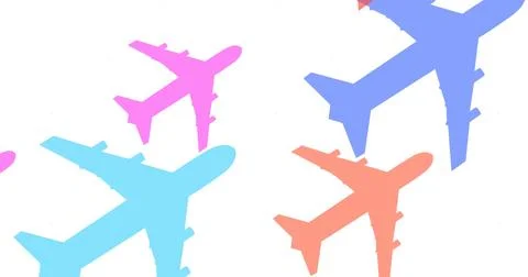 Image of microscopes over planes Foto stock