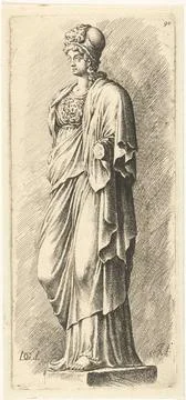Image of Minerva without forearm; Signorum Veterum Icone II .. Copyright: ... Stock Photos