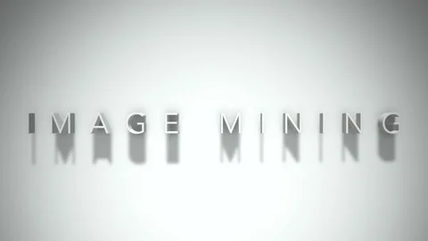 Image mining 3D title animation with shadows on a white background Stockbeeldmateriaal 298004207