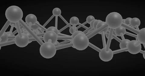 Image of molecules on black background Stock Illustration