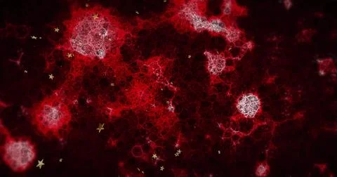 Image of molecules moving over black background Stock Illustration